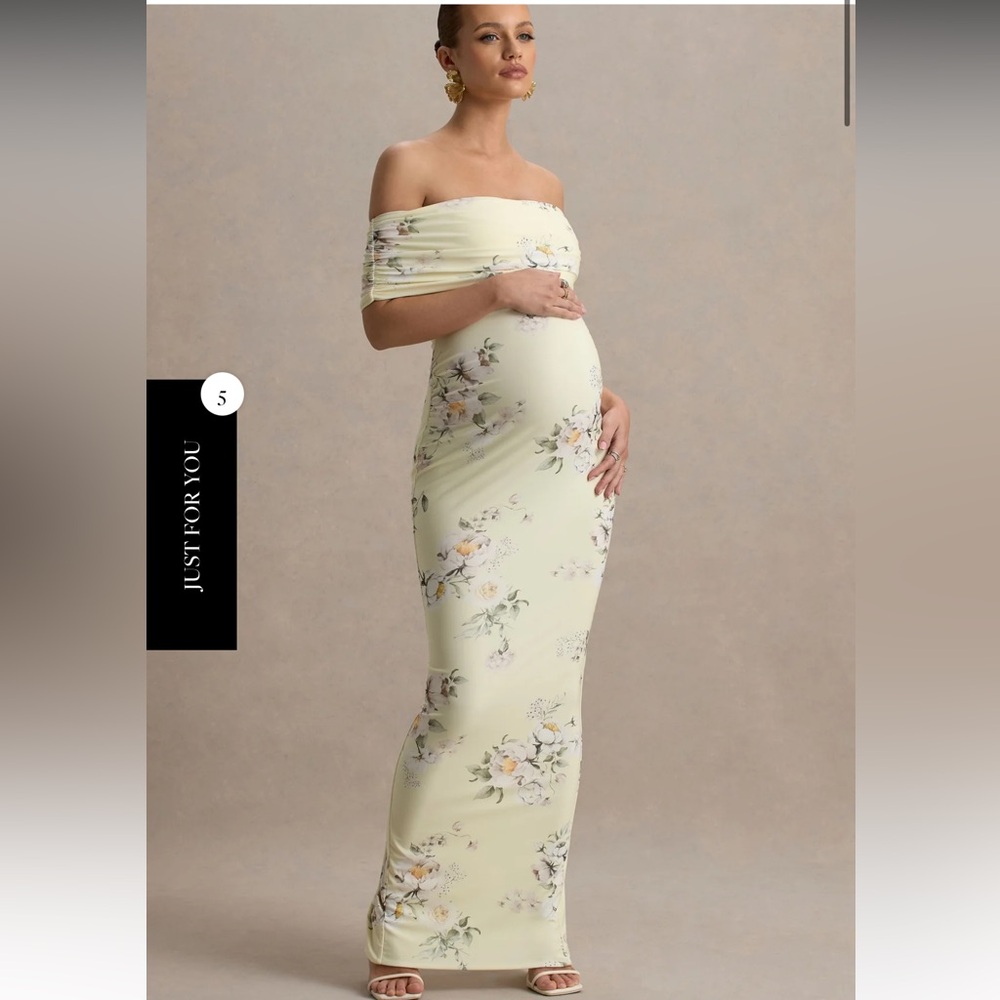 CLUB LONDON Off-Shoulder Maternity Dress